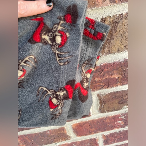 Men’s Gray Stafford Santa Buck Deer Fleece Sleep Lounge Pants Size Small - Picture 5 of 8